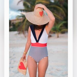 ModCloth High Dive Nautical Chronicles Striped One-Piece Swimsuit Size L